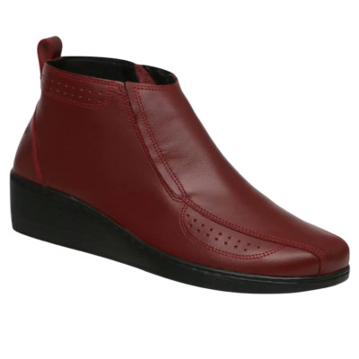 Romulo Bota Cuero Vinotinto Mujer Talla 39  Ref 6225 